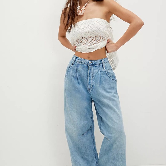 Free People Denim - Free People light Blue Flare & Wide Leg Jeans